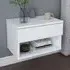 Jamot Single Drawer Floating Bedside Table - White