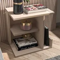 Karamira 3 Shelf Bedside Table - Cream