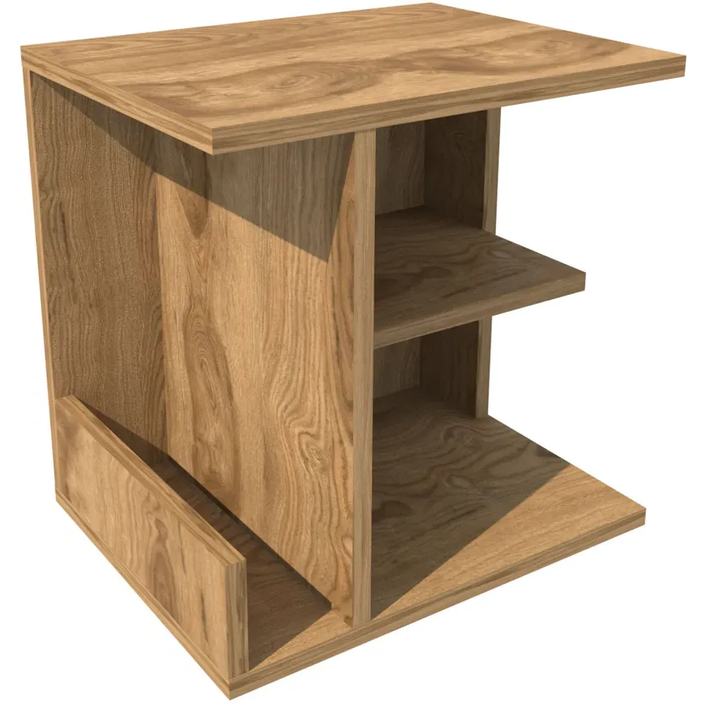 Karamira 3 Shelf Bedside Table - Oak