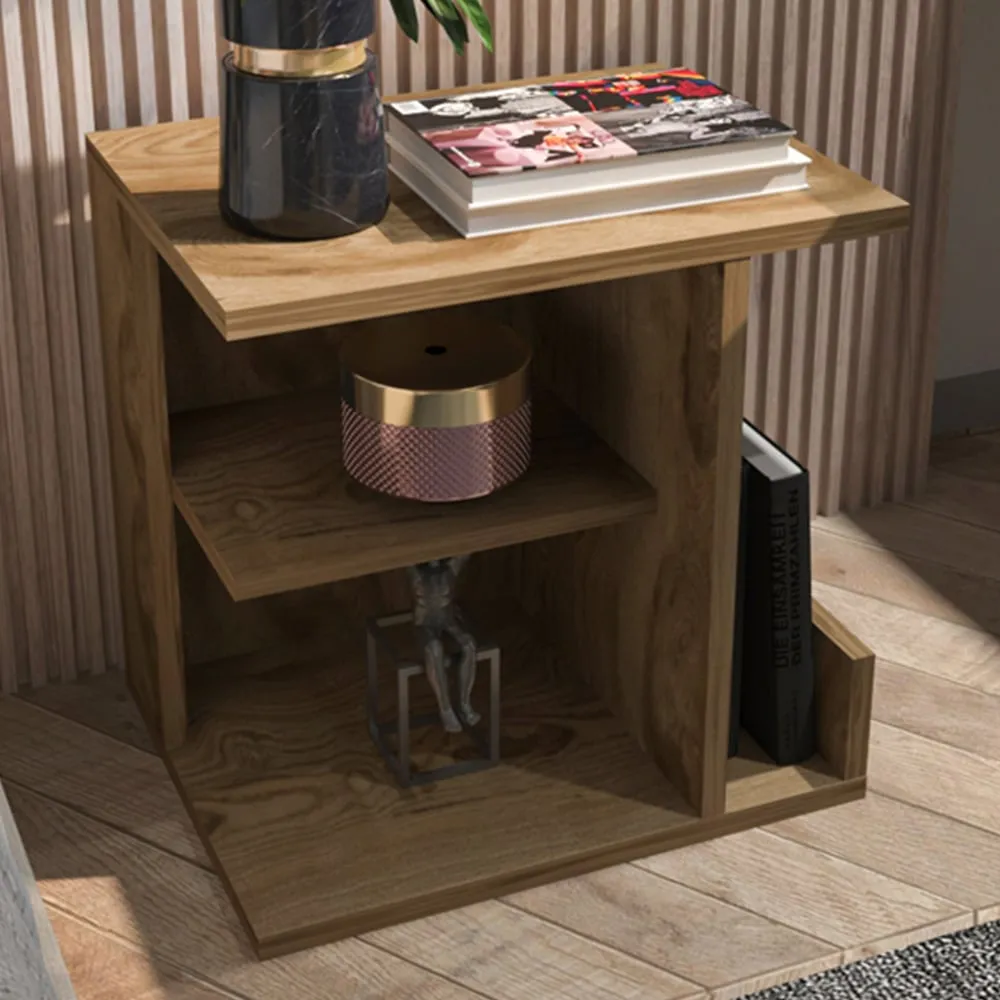 Karamira 3 Shelf Bedside Table - Oak