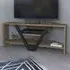 Karin Corner TV Unit with 2 Shelves - Oak, Black