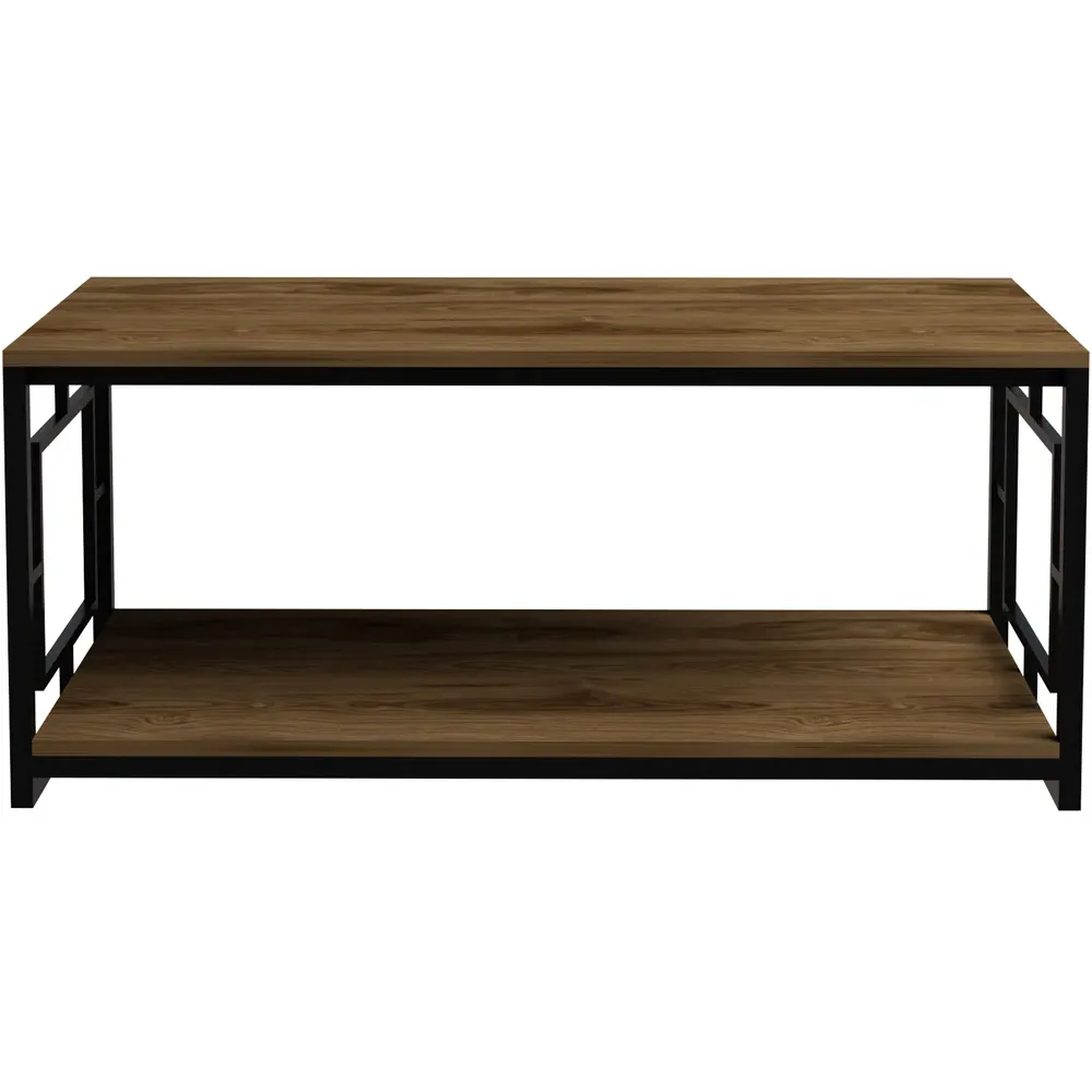 Kelvin Single Shelf Coffee Table with Metal Frame - Multi