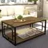 Kelvin Single Shelf Coffee Table with Metal Frame - Multi