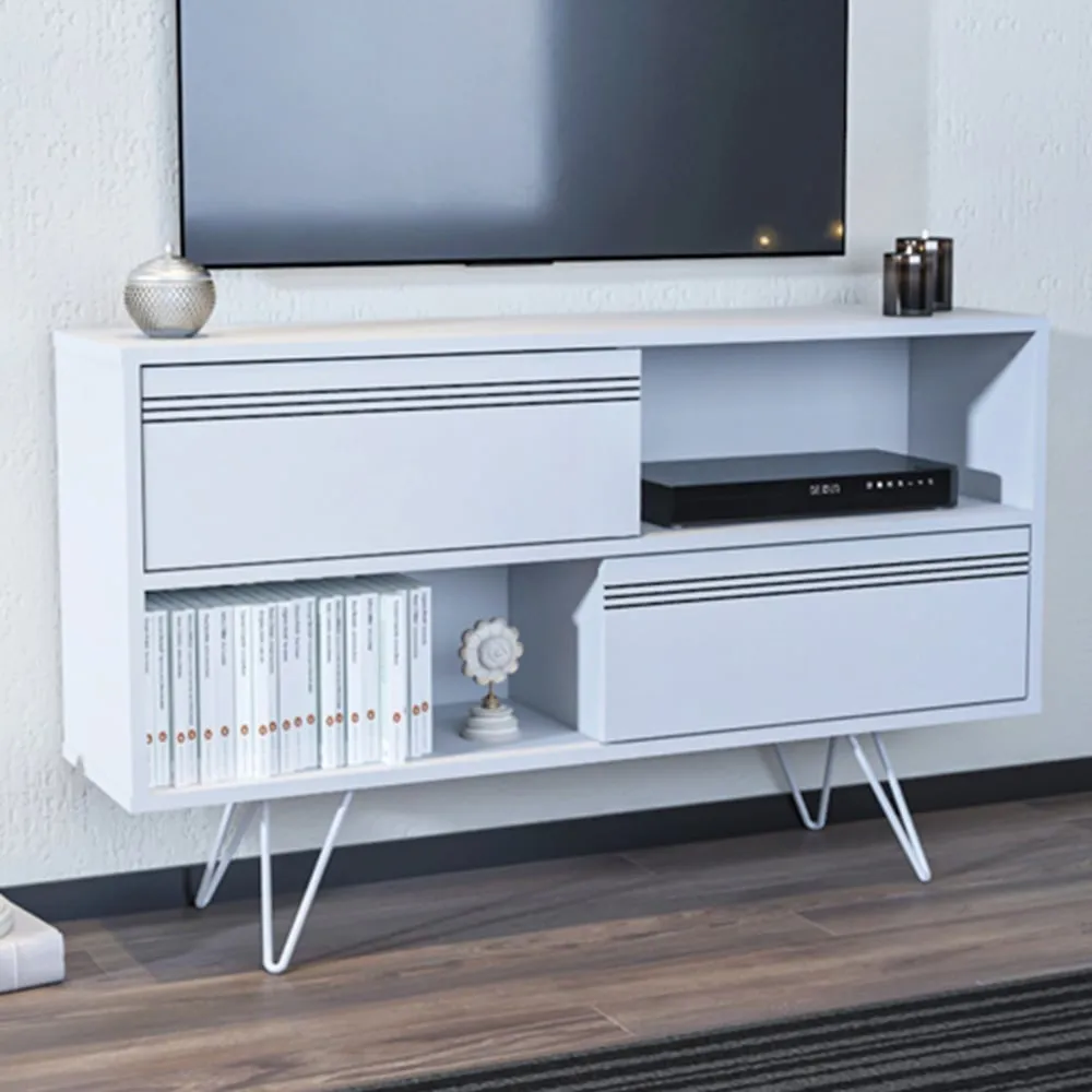 Kerby 2 Door TV Unit with Storage - White image