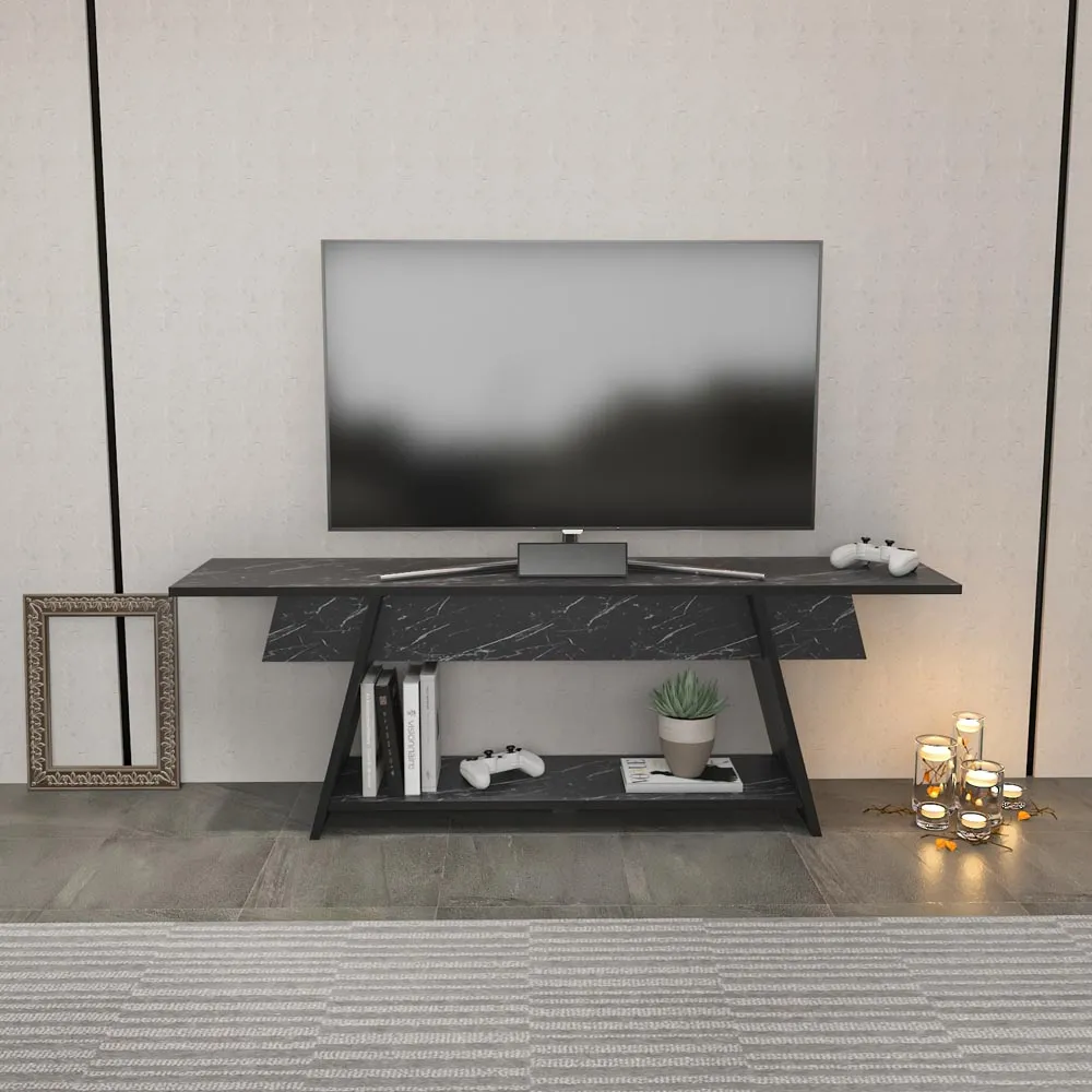 Lanca Single Shelf TV Unit - Black