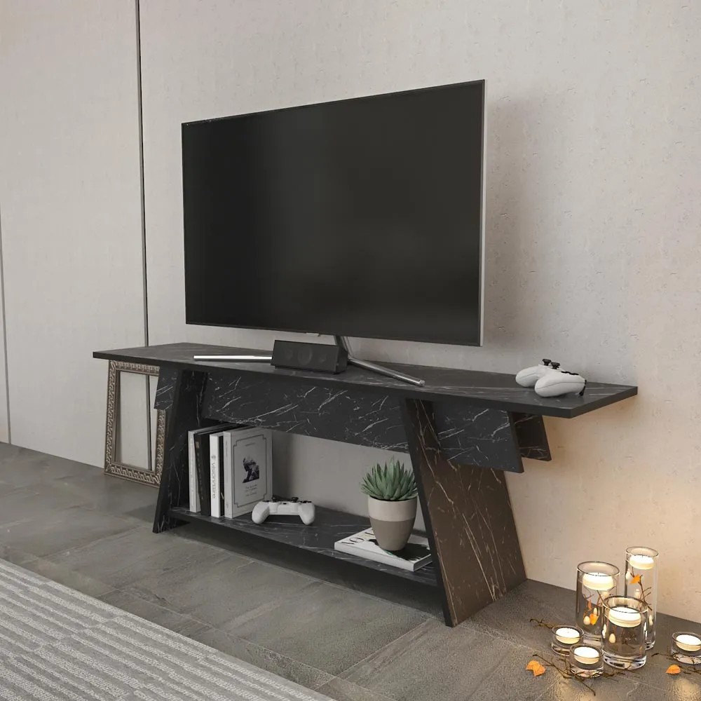 Lanca Single Shelf TV Unit - Black