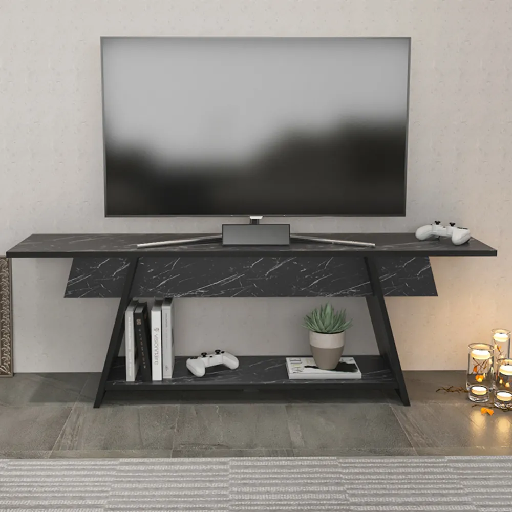 Lanca Single Shelf TV Unit - Black