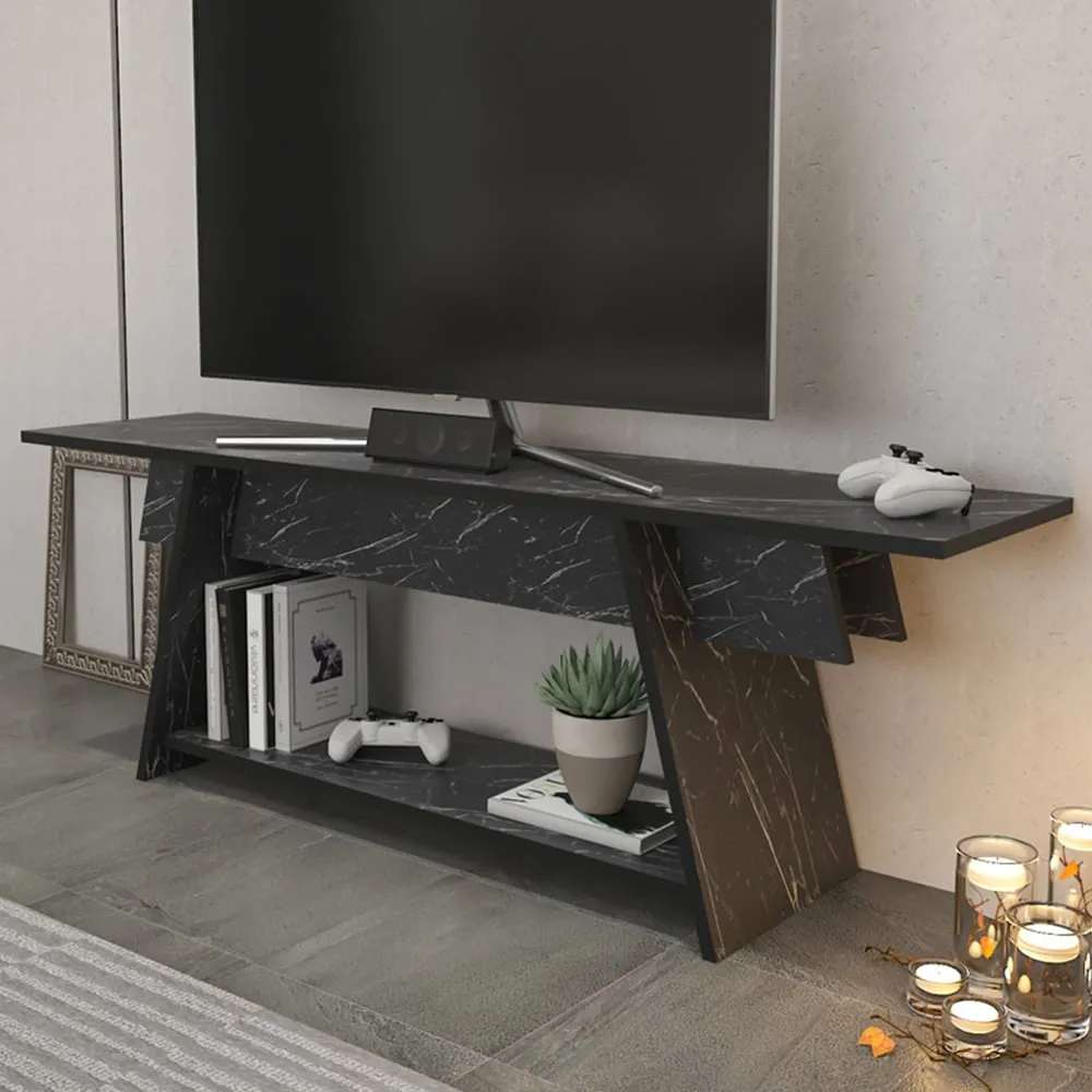 Lanca Single Shelf TV Unit - Black image