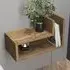 Lara L-Shaped Floating Bedside Table - Brown