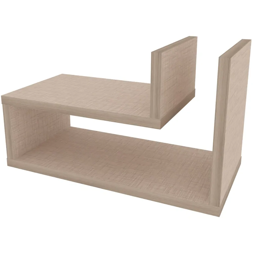 Lara L-Shaped Floating Bedside Table - Cream