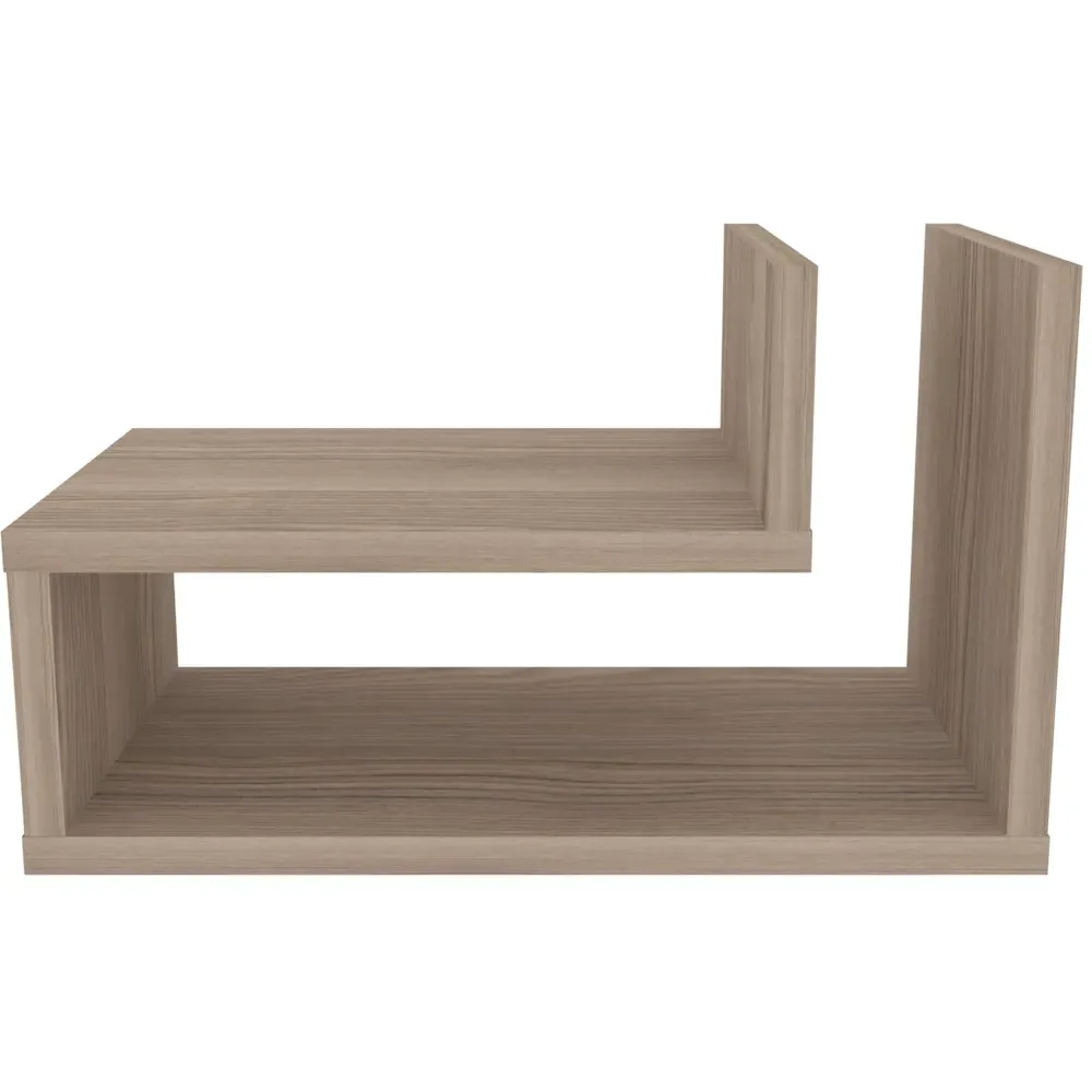 Lara L-Shaped Floating Bedside Table - Silver