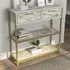 Latho 2 Drawer Sideboard with Shelves - White, Marble Effect