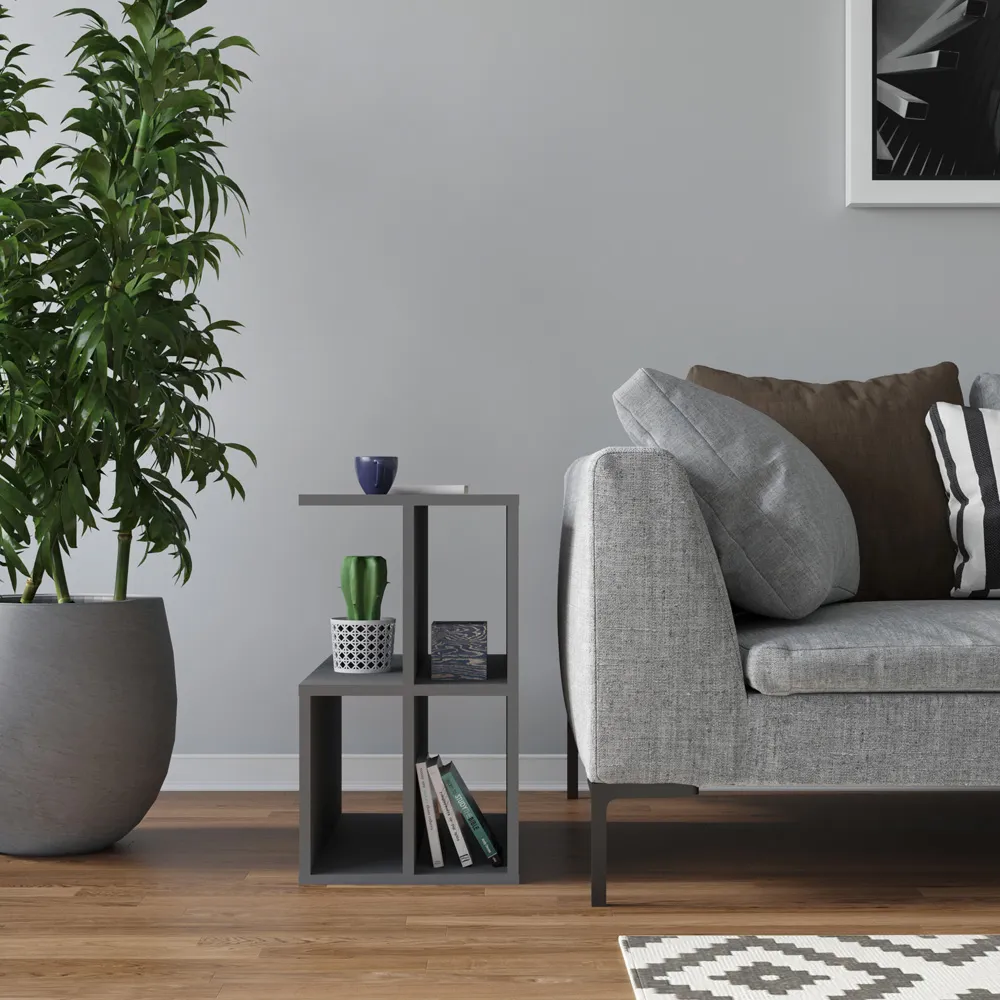 Lauron 4 Shelf Side Table - Anthracite