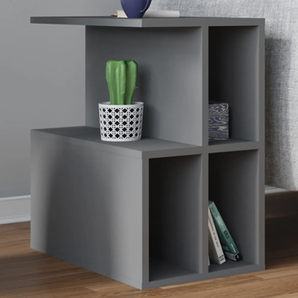 Lauron 4 Shelf Side Table - Anthracite image
