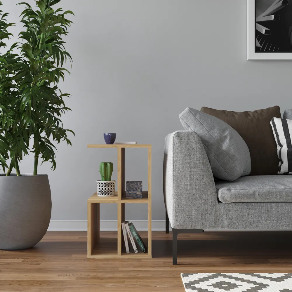 Lauron 4 Shelf Side Table - Oak