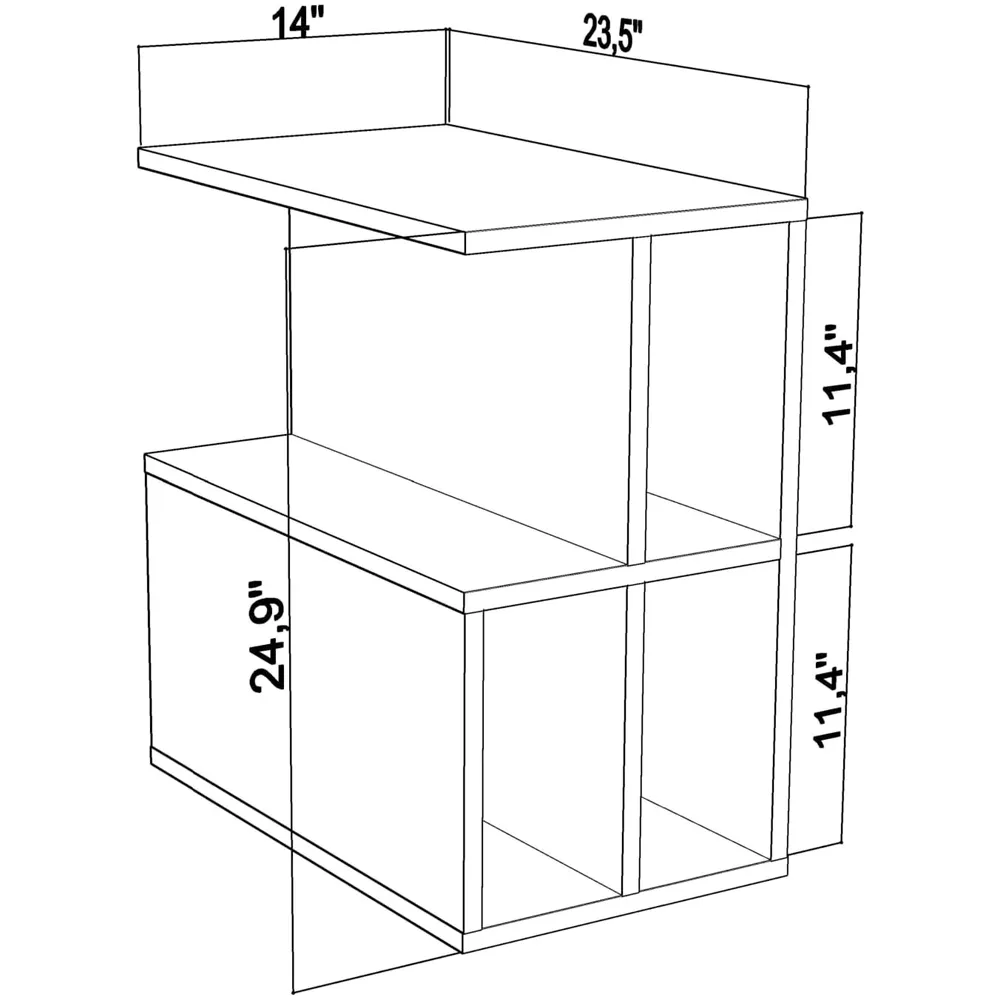 Lauron 4 Shelf Side Table - Oak