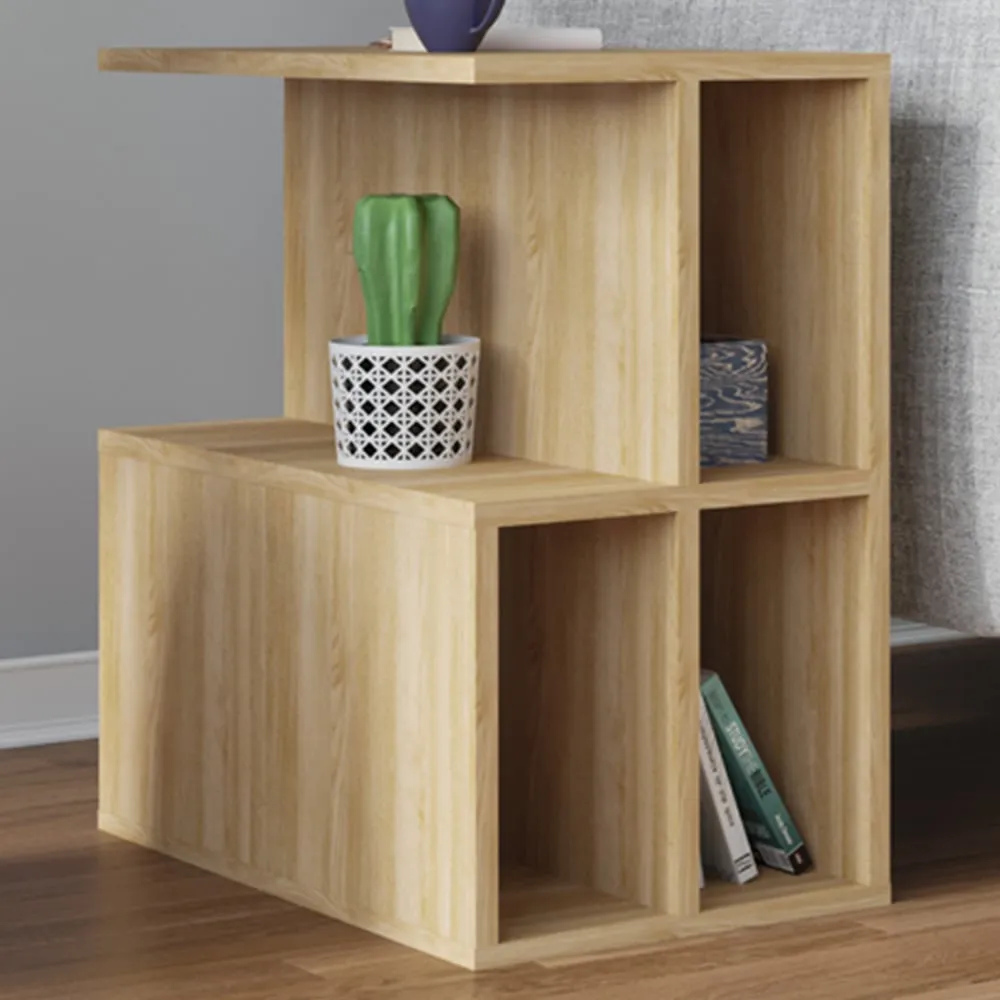 Lauron 4 Shelf Side Table - Oak