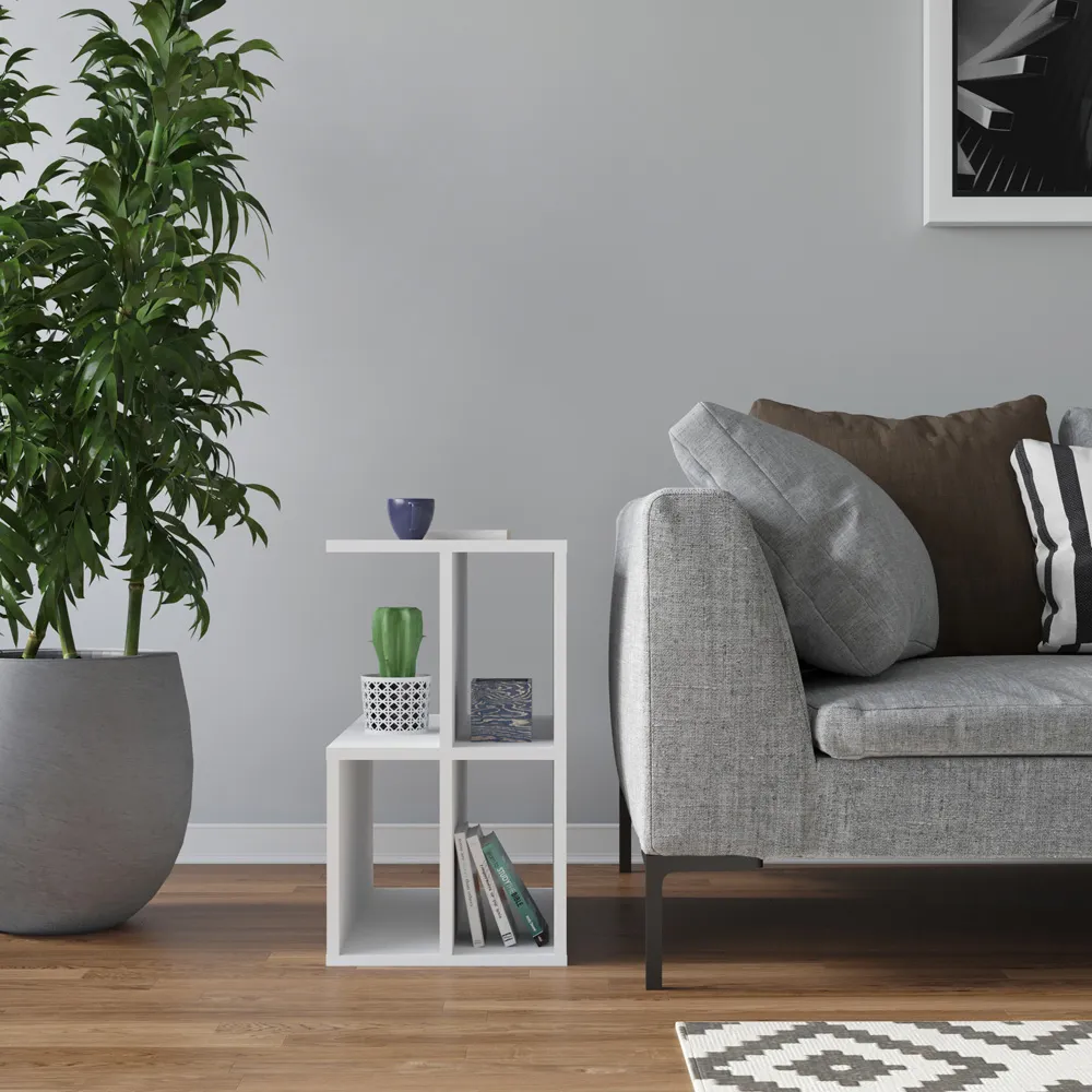 Lauron 4 Shelf Side Table - White
