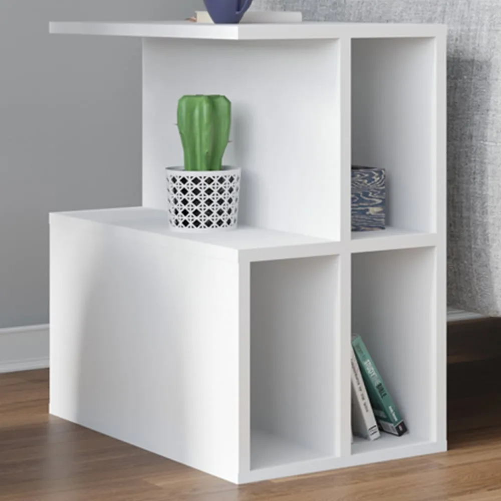 Lauron 4 Shelf Side Table - White