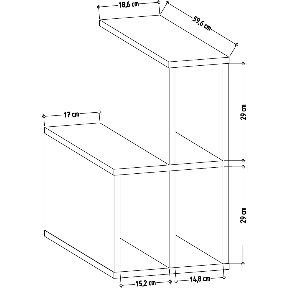 Lemont 4 Shelf Side Table - White