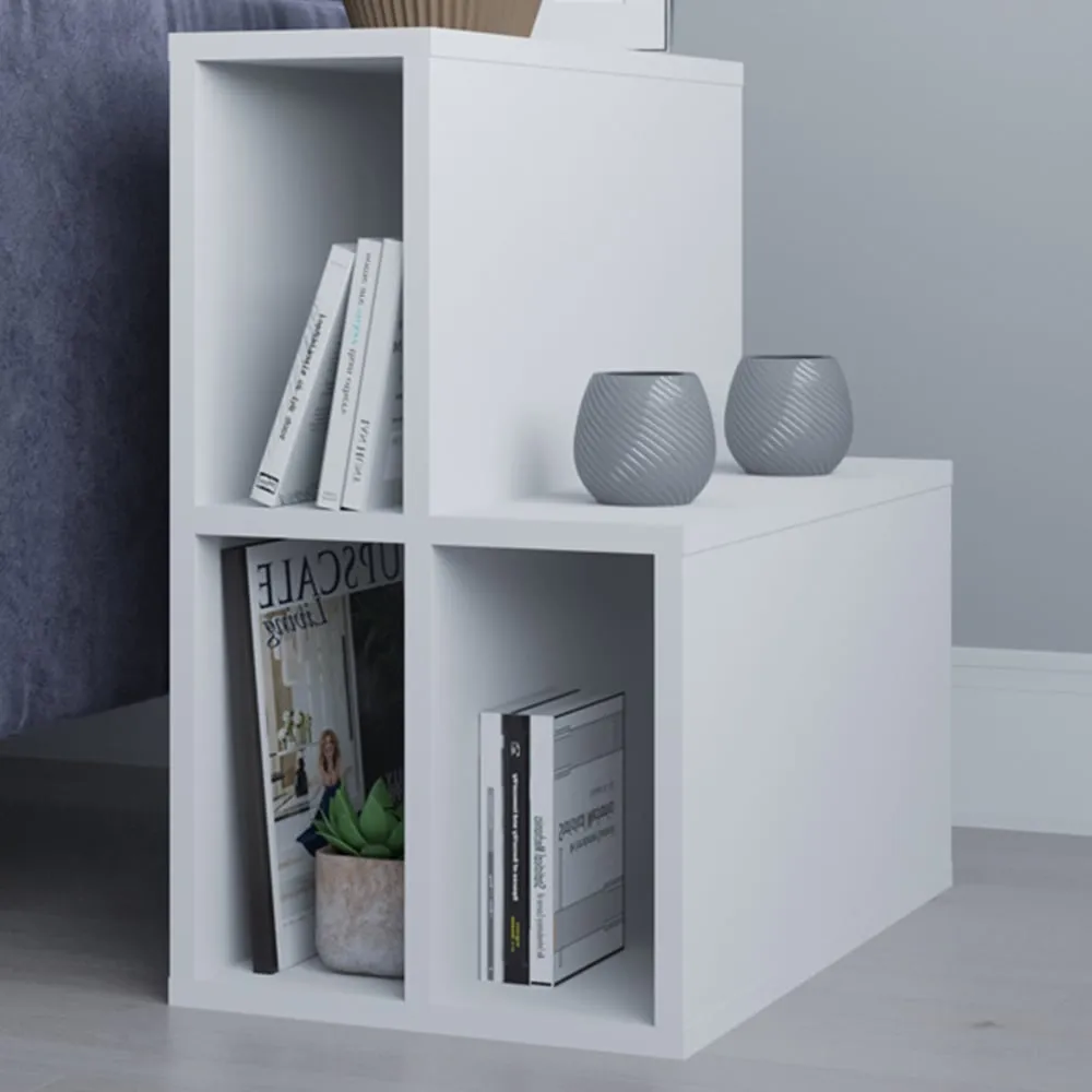 Lemont 4 Shelf Side Table - White