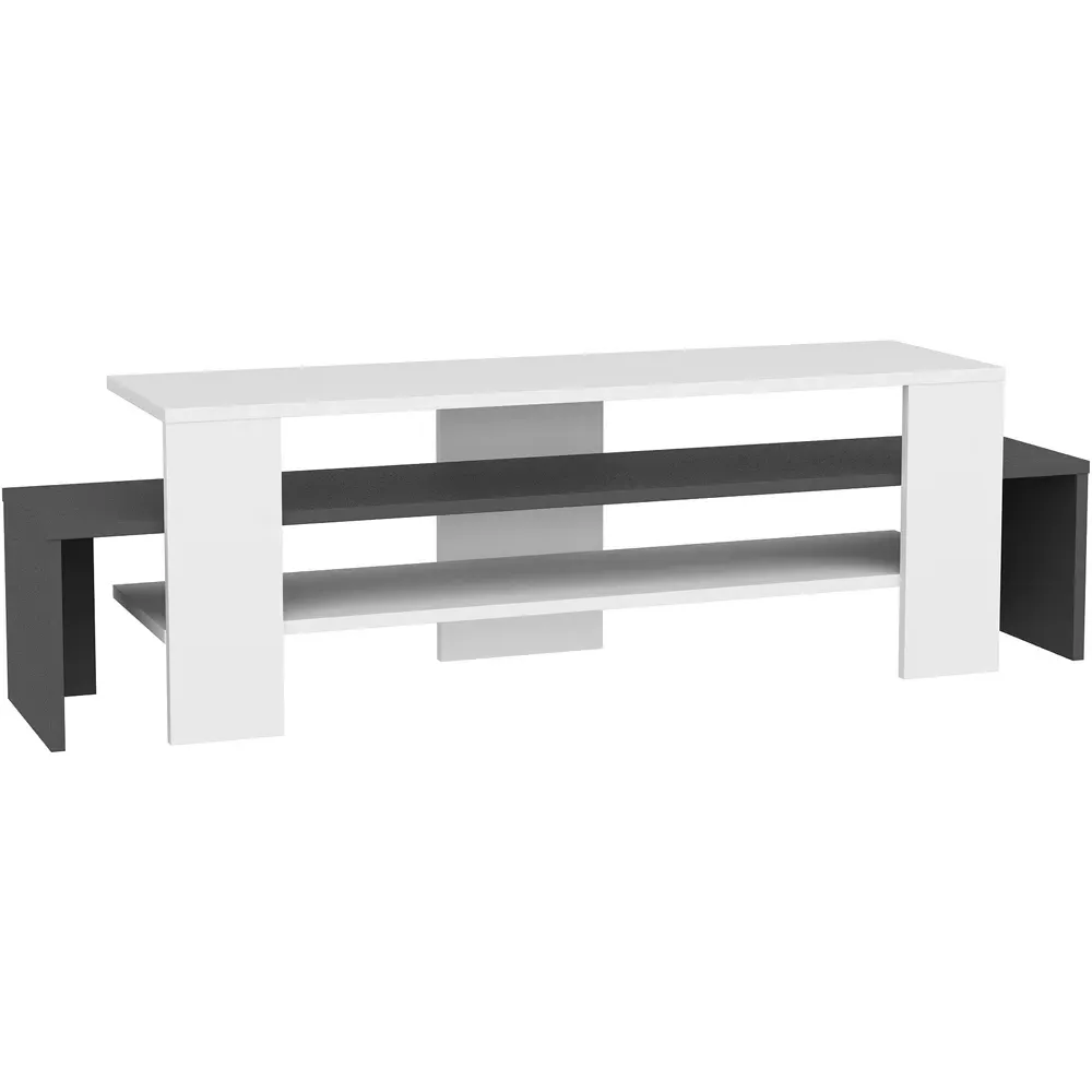 Lenora 2 Shelf TV Unit - White, Anthracite