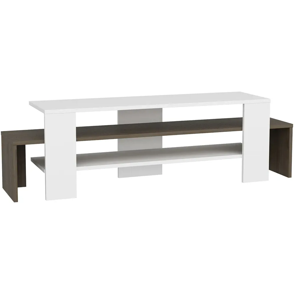 Lenora 2 Shelf TV Unit - White, Walnut