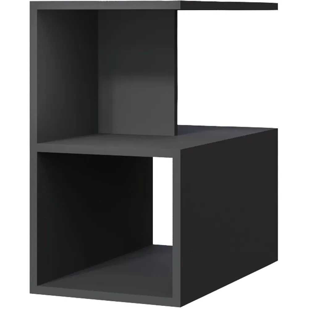 Lermon 2 Shelf Side Table - Black