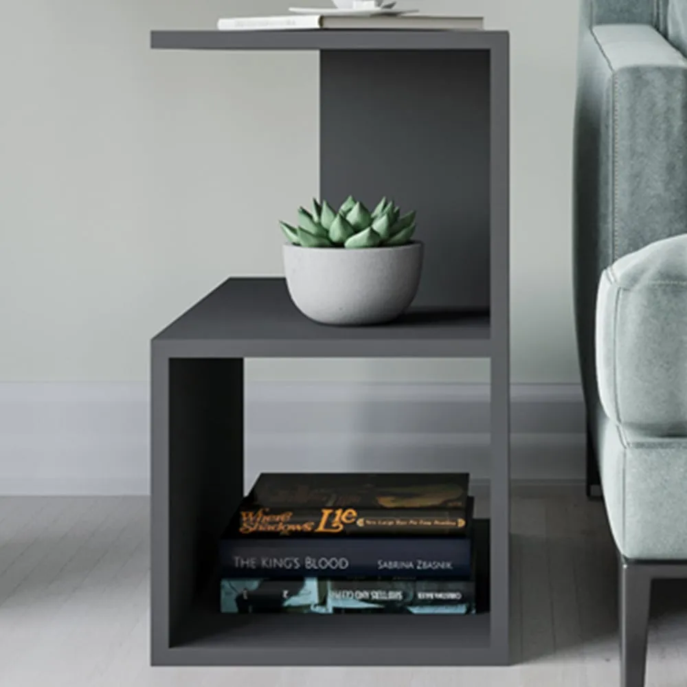 Lermon 2 Shelf Side Table - Black image