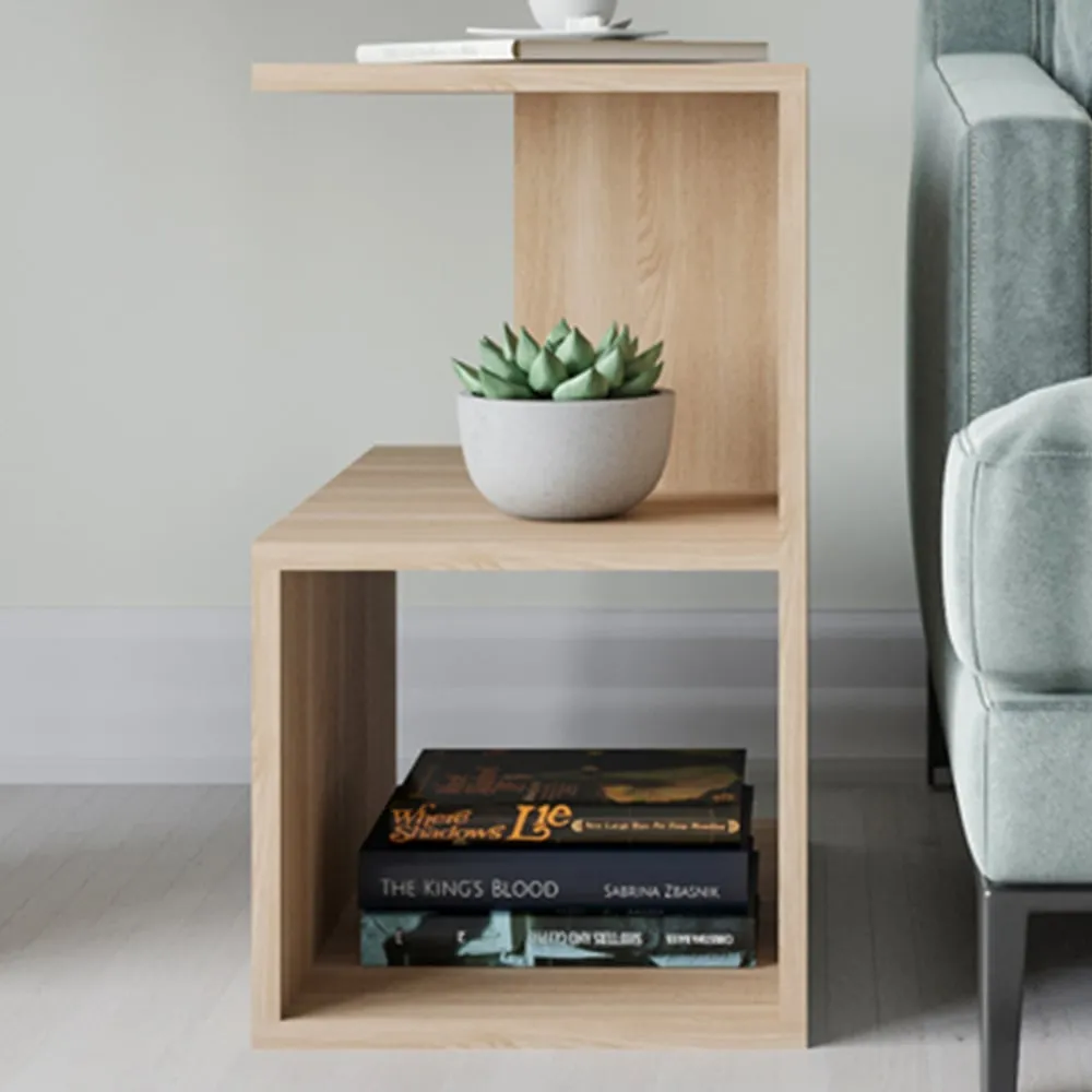 Lermon 2 Shelf Side Table - Oak