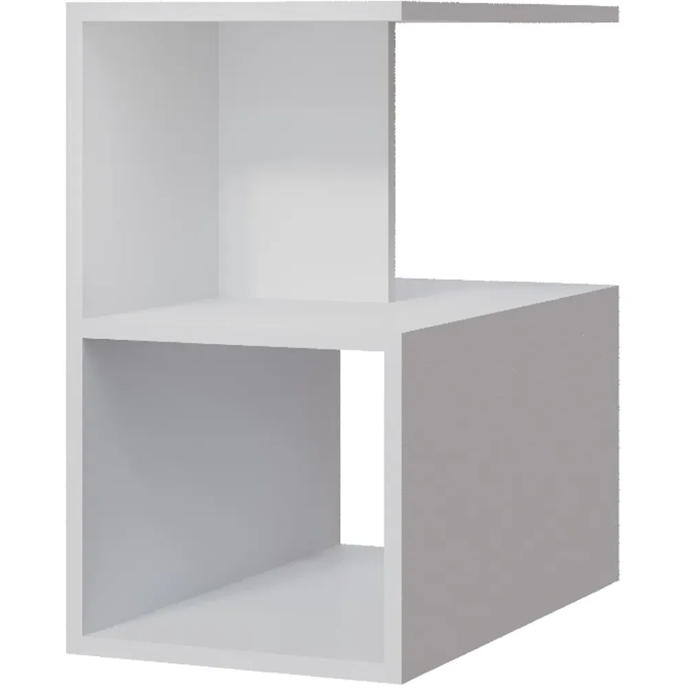 Lermon 2 Shelf Side Table - White