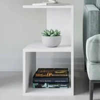 Lermon 2 Shelf Side Table - White