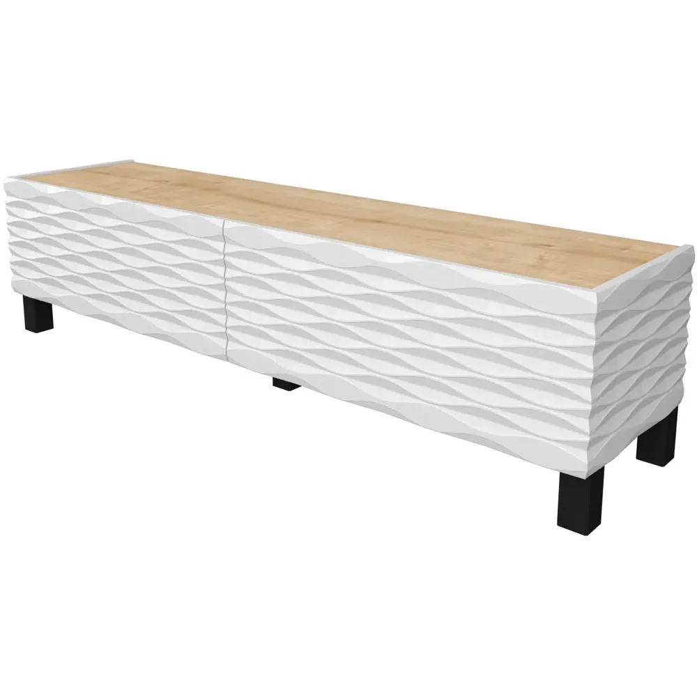 Lerze 2 Door TV Unit - Oak, White