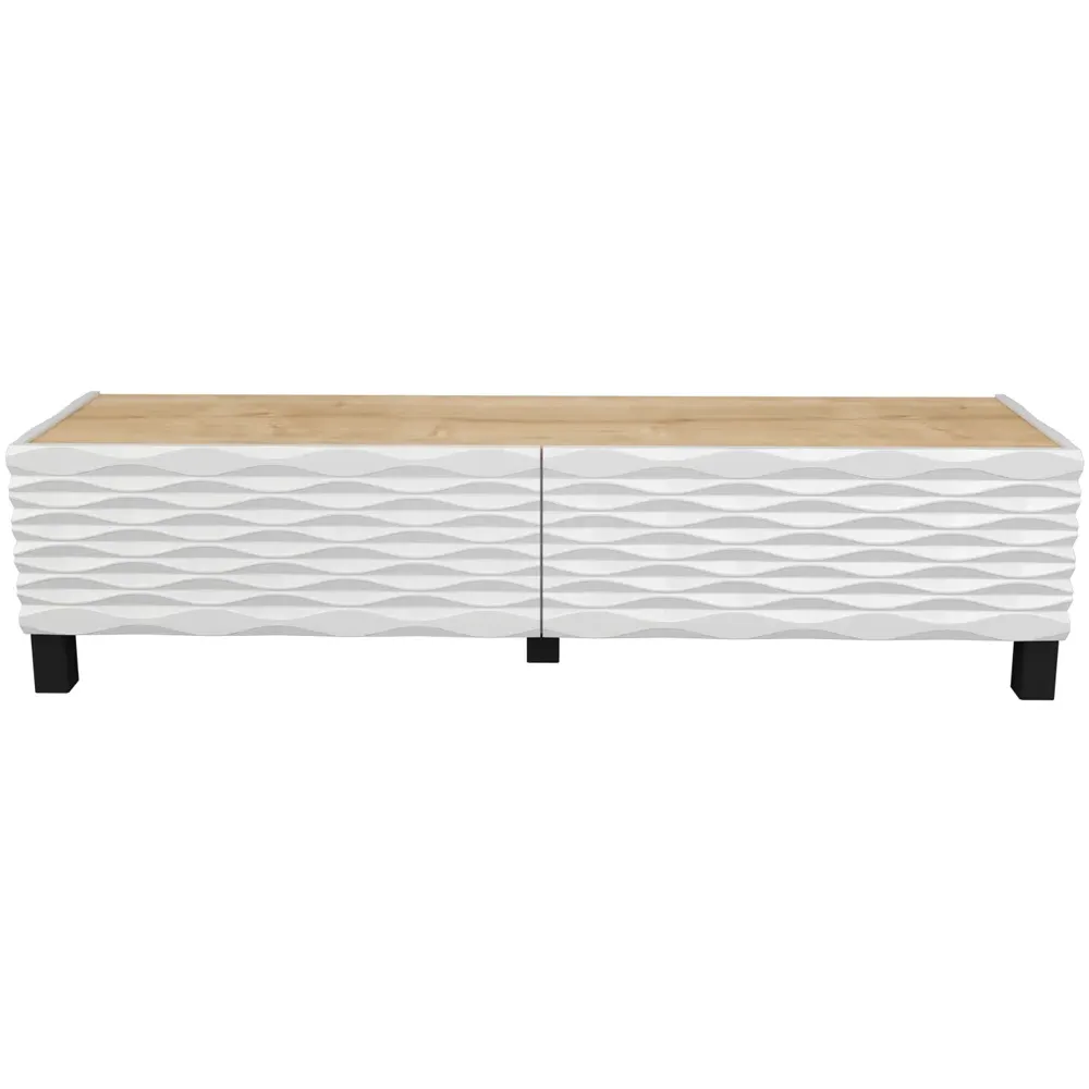 Lerze 2 Door TV Unit - Oak, White