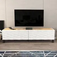 Lerze 2 Door TV Unit - Oak, White