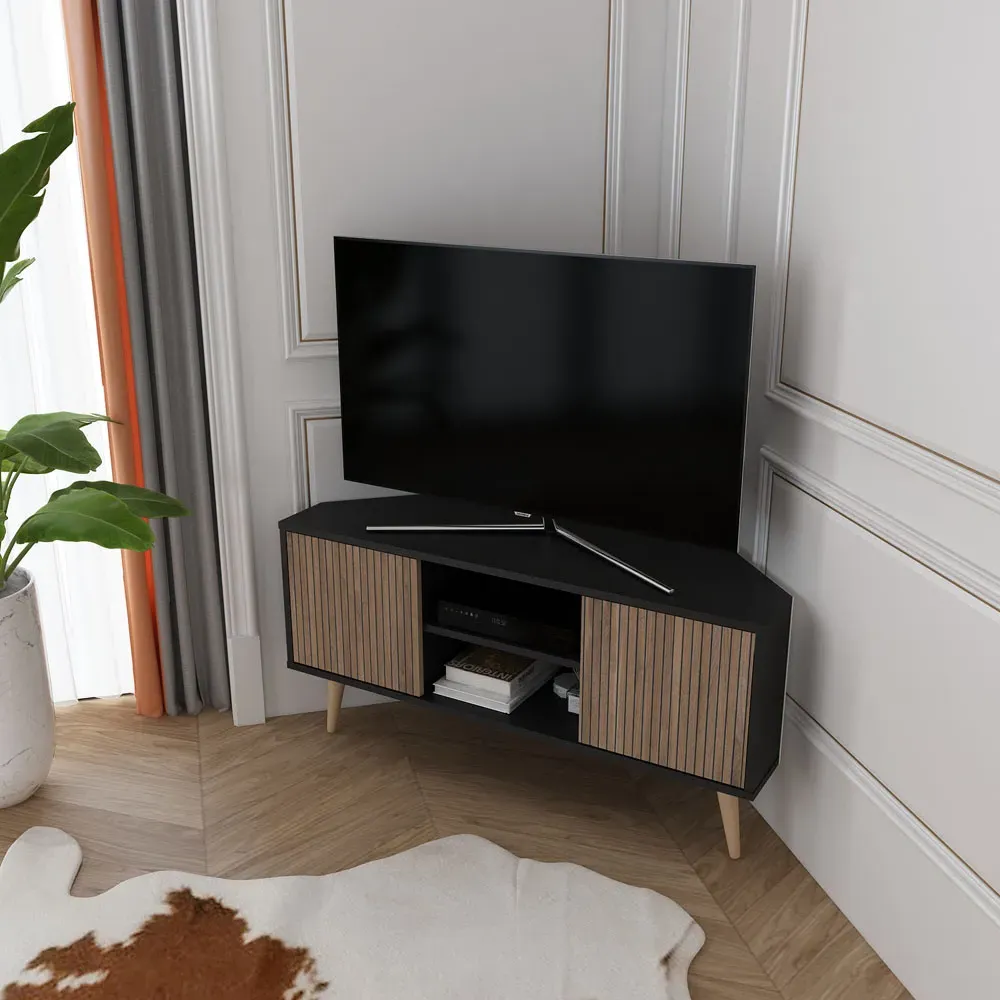 Lesson Corner TV Stand with Storage - Black