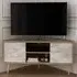 Lesson Corner TV Stand with Storage - Oud, White Marble