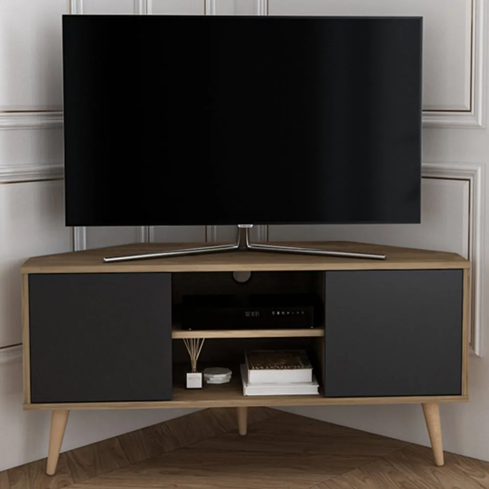 Lesson Corner TV Stand with Storage - Walnut