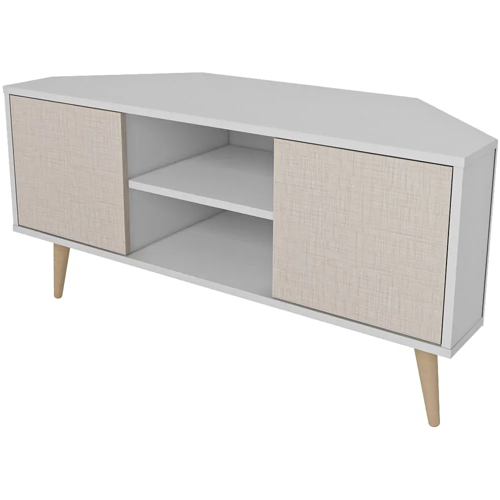 Lesson Corner TV Stand with Storage - White
