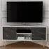 Lesson Corner TV Stand with Storage - White, Black Marble