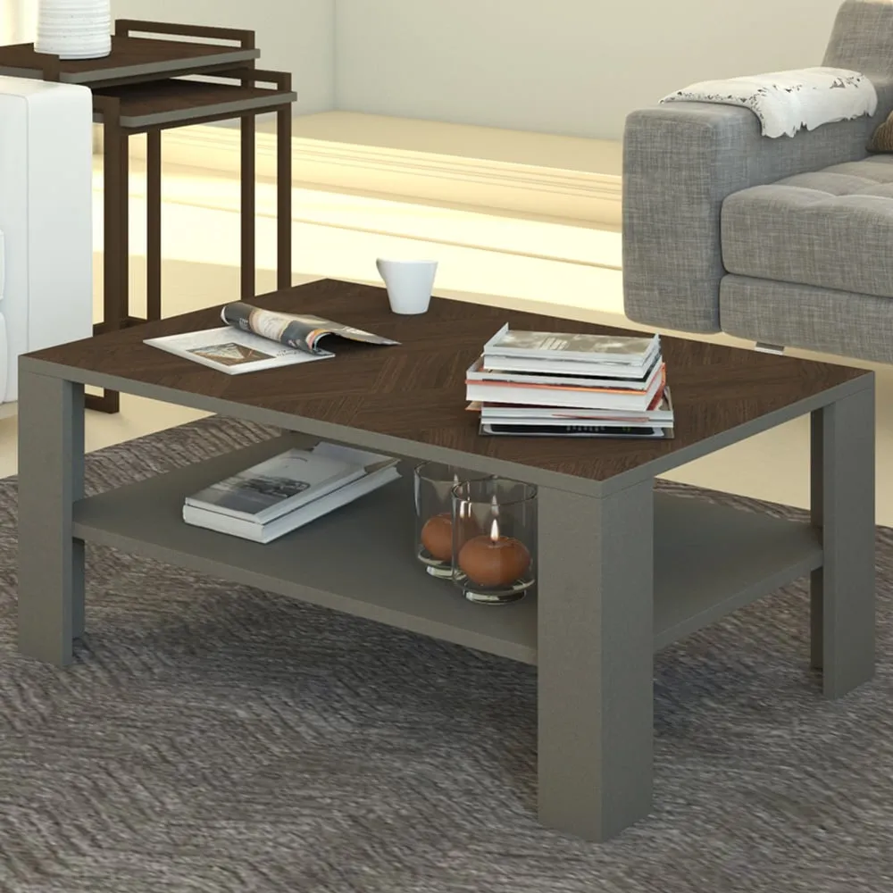 Linea Single Shelf Coffee Table - Brown image