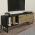 Linossa 3 Shelf TV Unit - Black and Oud Marble