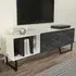 Linossa 3 Shelf TV Unit - White and Black Marble