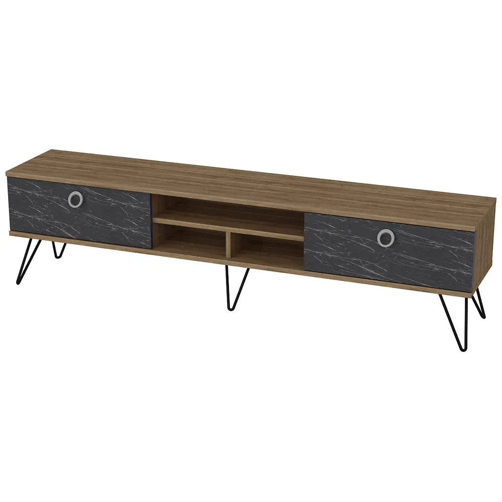 Lorenz 2 Door TV Unit - Bendire, Walnut