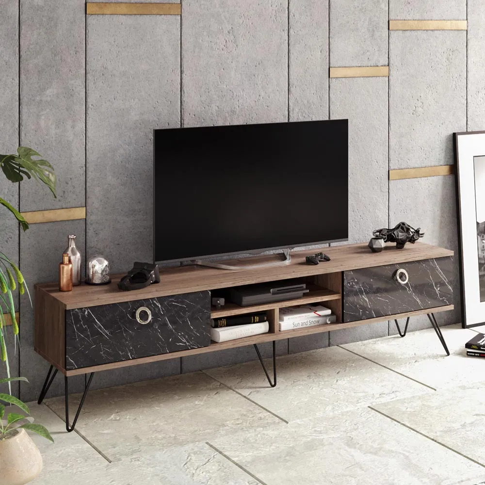 Lorenz 2 Door TV Unit - Bendire, Walnut