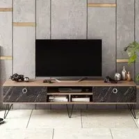 Lorenz 2 Door TV Unit - Bendire, Walnut