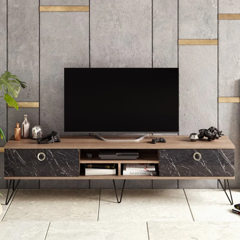 Lorenz 2 Door TV Unit - Bendire, Walnut