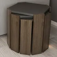 Lori 3-Piece Nesting Coffee Table - Anthracite, Walnut