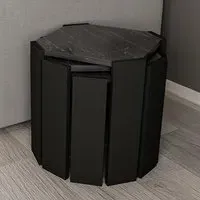 Lori 3-Piece Nesting Coffee Table - Black Marble