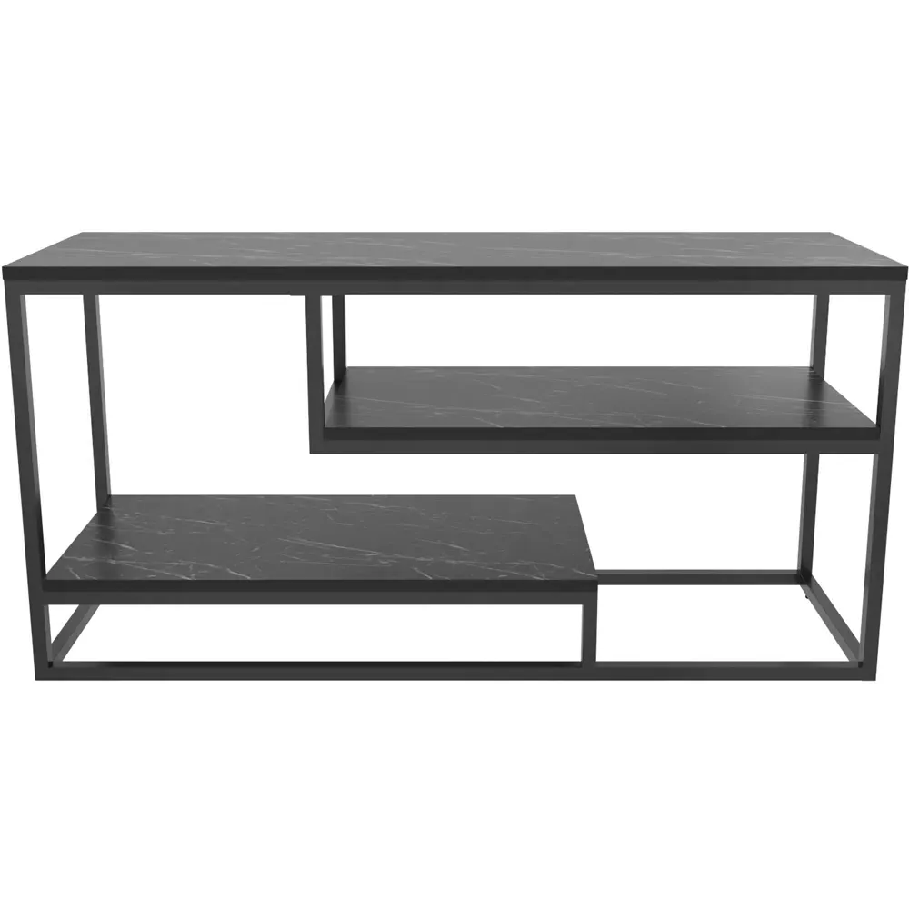 Lorin 3 Shelf TV Unit - Black Marble
